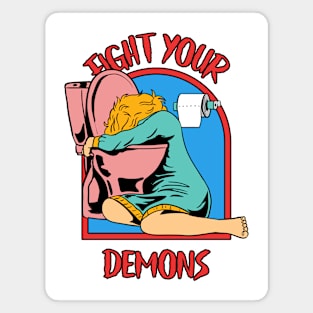 Toilet Nightmare Fight Your Demons Funny pooping Magnet